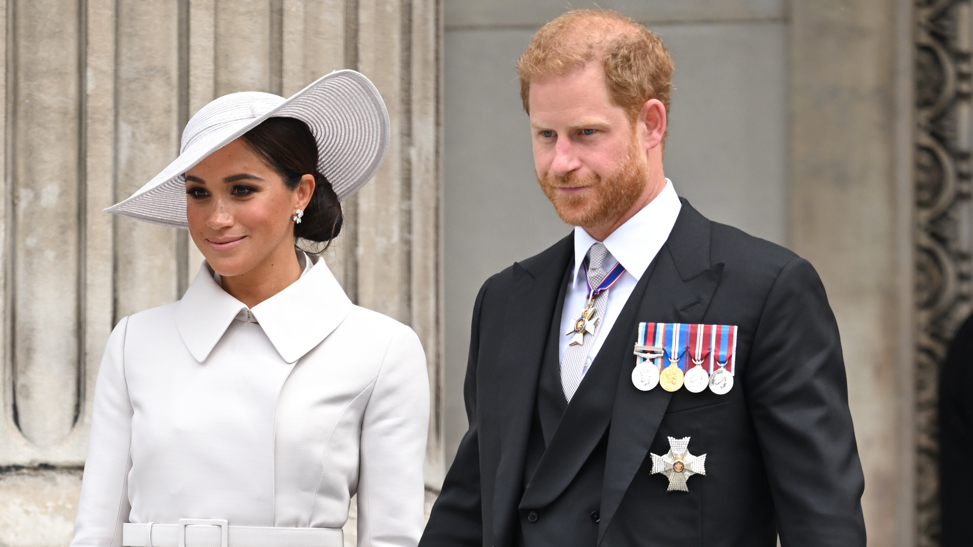 Meghan, Duchess of Sussex and Prince Harry, Duke of Sussex attend the National Service of Thanksgiving at St Paul's Cathedral