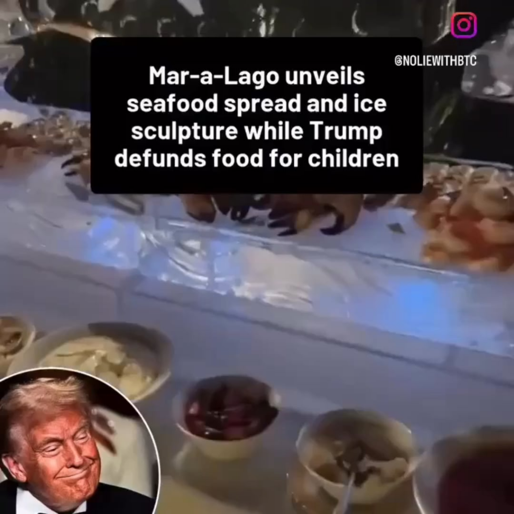 For Trump: Seafood towers at Mar-A-Lago. For Americans: Bread lines