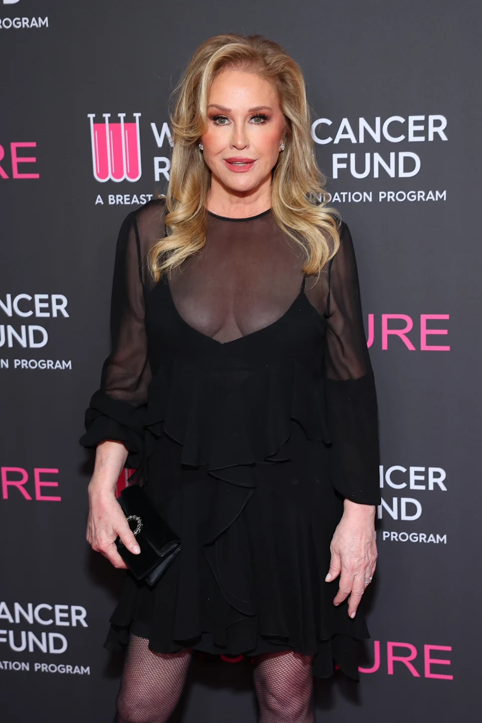 The reality star, seen here in April, stunned in the lace dress, per a photo shared via Instagram Monday. Getty Images