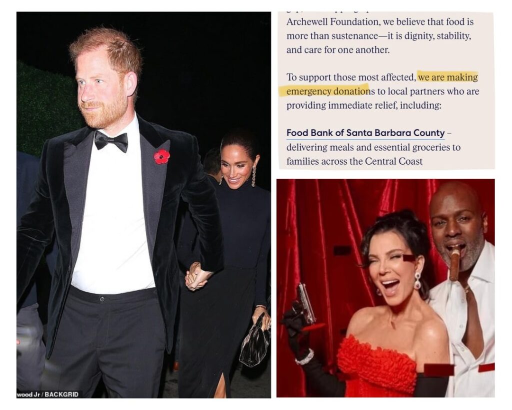 Harry and Meghan announce ‘emergency food donation’ to food banks on the same night they party at Bezos’ mansion