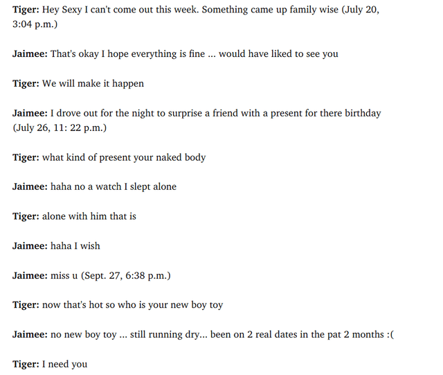 It's been 16 years since Tiger Woods got exposed for cheating, so let's take a look at some of the messages and emails he was sharing with two of his mistresses, Jaimee Grubbs and Rachel Uchitel.