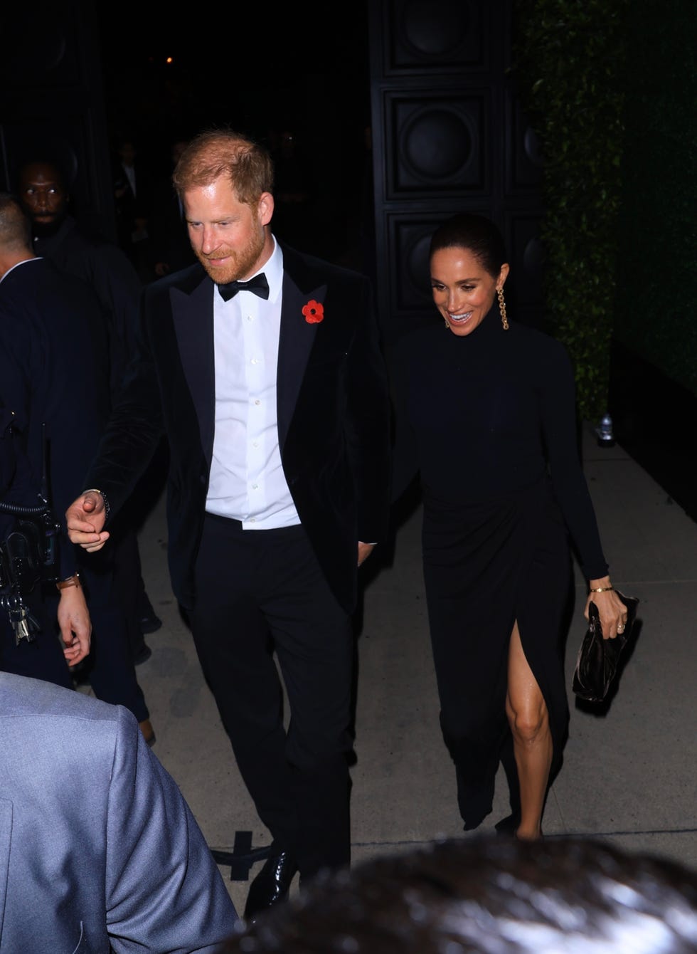 prince harry and meghan markle leaving kris jenner's 70th birthday party at jeff bezos' mansion prince harry and meghan markle leaving kris jenner's 70th birthday party at jeff bezos' mansion