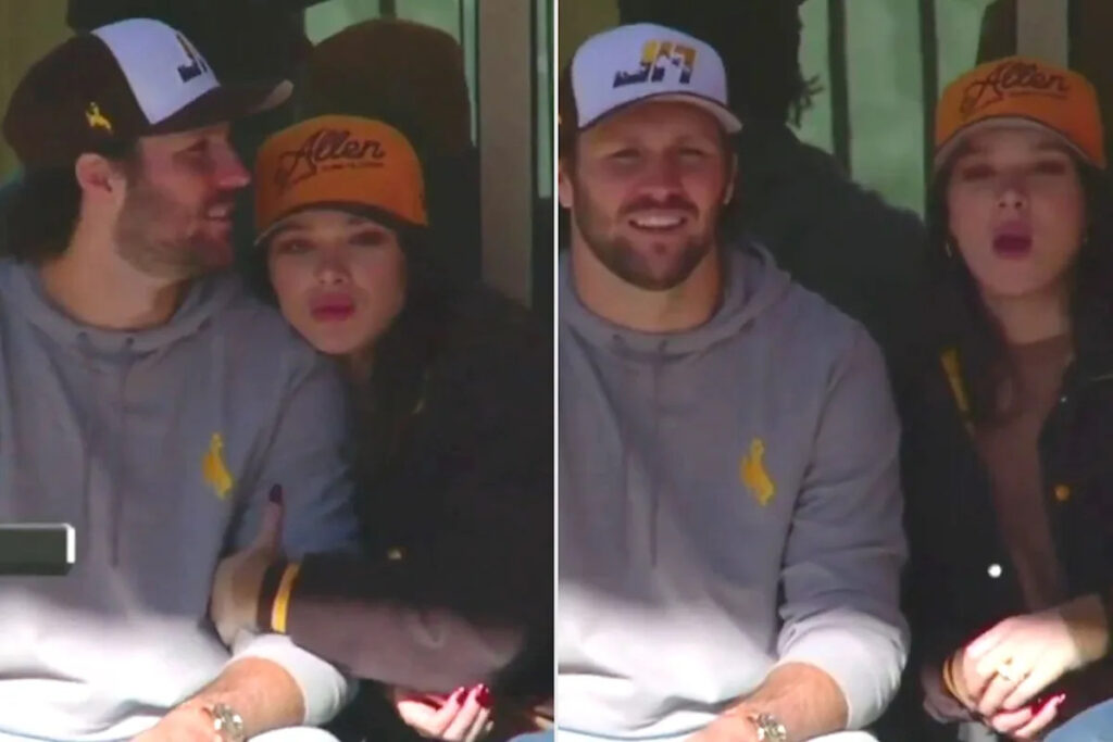 Hailee Steinfeld and Josh Allen Share Rare PDA Moment at His College Jersey Retirement Ceremony Hailee Steinfeld and Josh Allen Share Rare PDA Moment at His College Jersey Retirement Ceremony