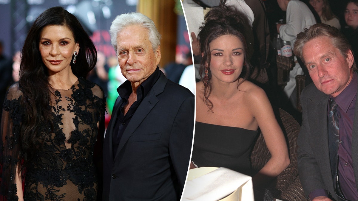 Catherine Zeta-Jones and Michael Douglas now and then split