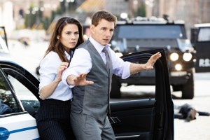 MISSION: IMPOSSIBLE - DEAD RECKONING PART ONE, (aka MISSION: IMPOSSIBLE 7), from left: Hayley Atwell, Tom Cruise, 2023. ph: Christian Black / © Paramount Pictures / courtesy Everett Collection