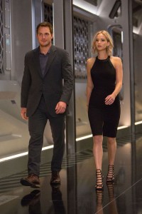 PASSENGERS, from left, Chris Pratt, Jennifer Lawrence, 2016. ph: Jaimie Trueblood. ©Columbia Pictures/courtesy Everett Collection