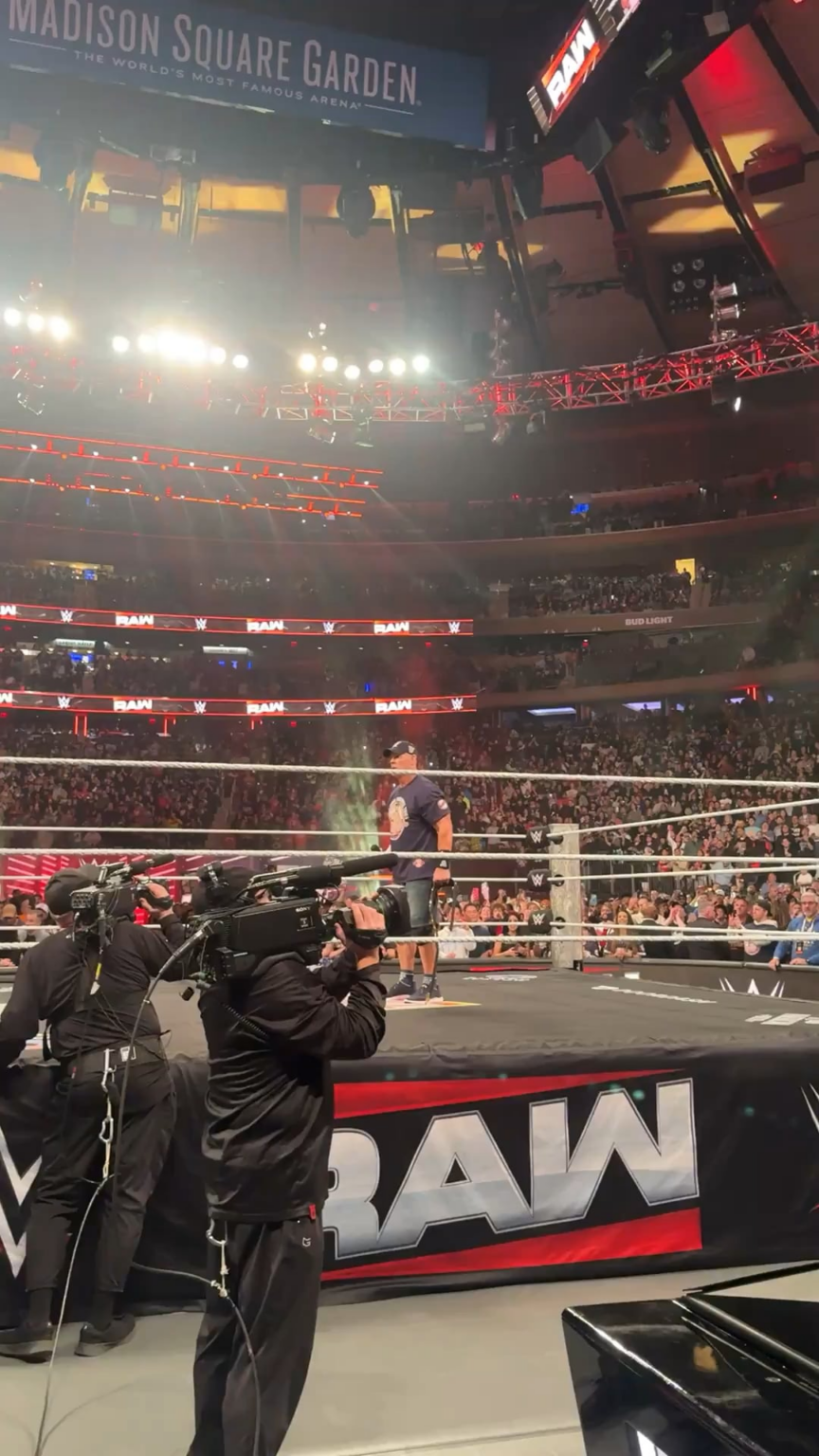 John Cena gets emotional as the crowd cheers him for his final WWE Raw ever