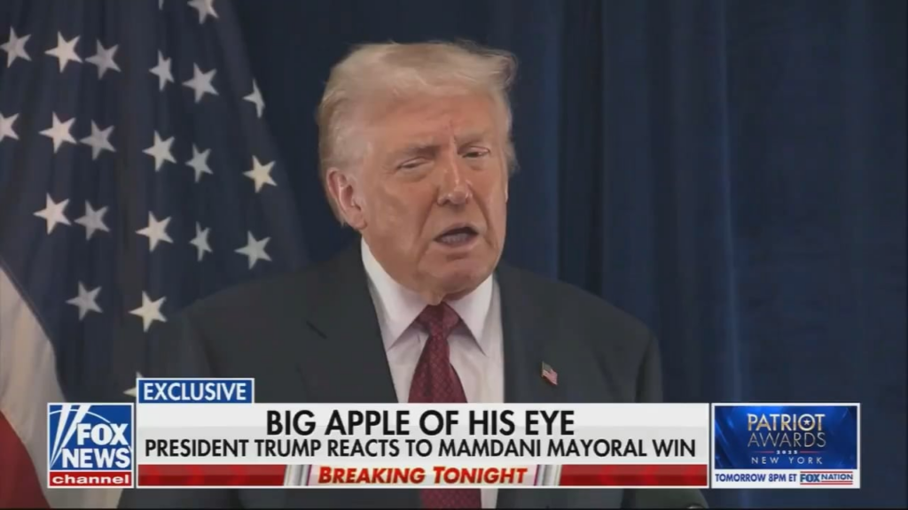 Trump on Mamdani: I thought it was a very angry speech. Certainly angry toward me, and I think he should be nice to me. I'm sort of the one that has to approve a lot of things coming to him so he's off to a bad start.