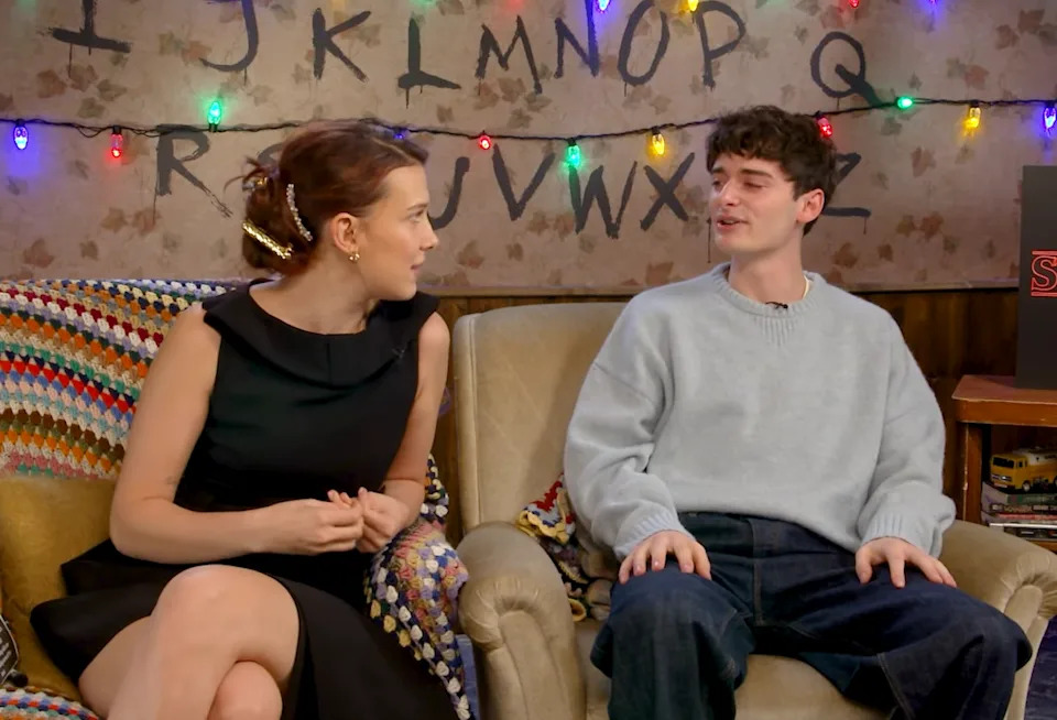 Millie and Noah chatting in an interview