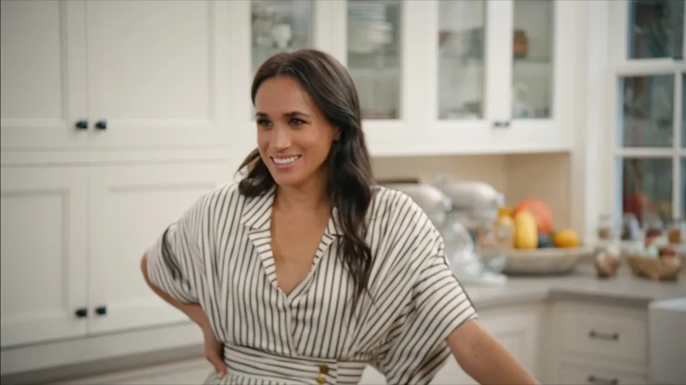 Markle on the set of her Netflix show “Love, Meghan,” which has been panned by many critics. Netflix