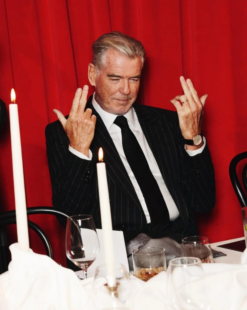 Pierce Brosnan in Tom Ford at the GQ Men of the Year Awards in London. Styled by Rose Forde. (November 18, 2025)