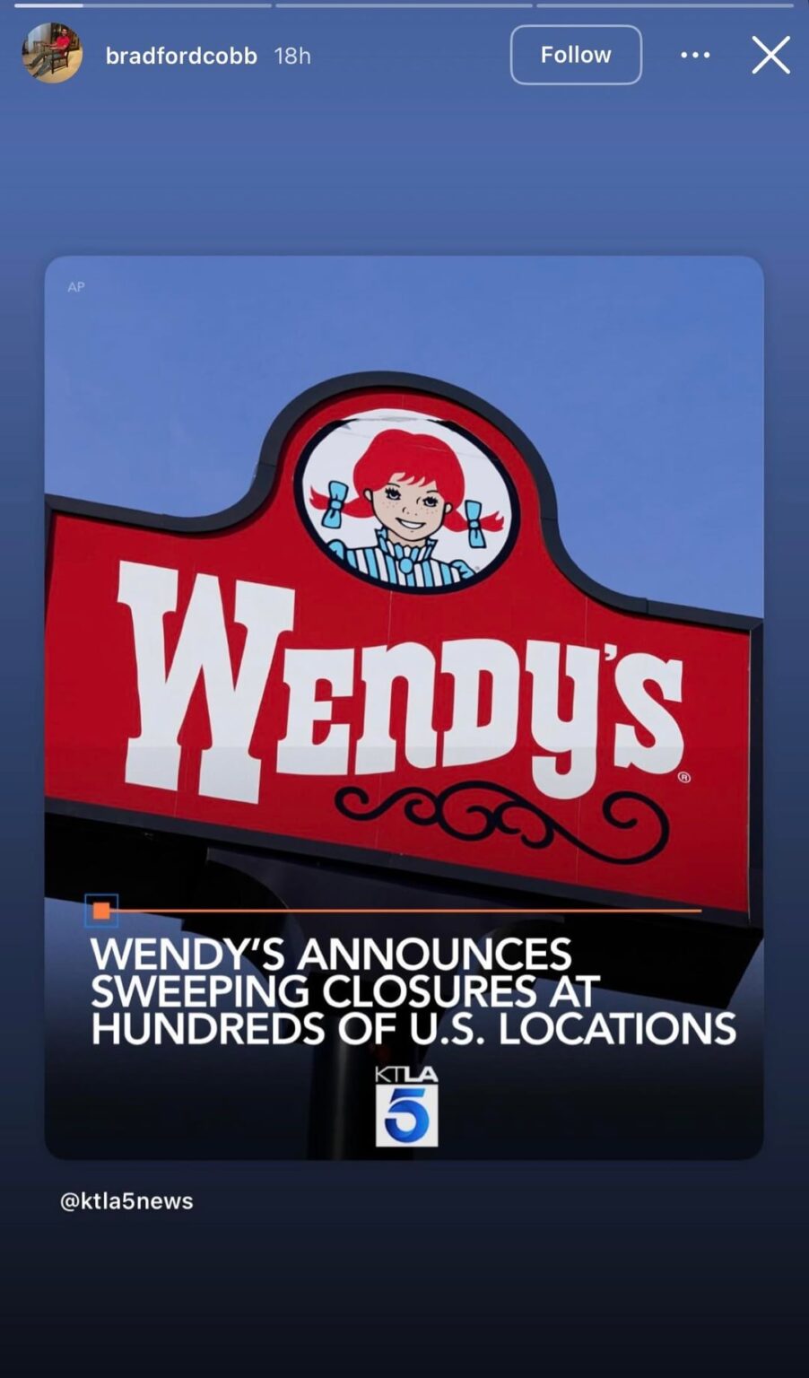 Katy Perry’s manager reposts news of Wendy’s closing hundreds of U.S. locations. Wendy's has previously had beef (pun intended) with the pop star.