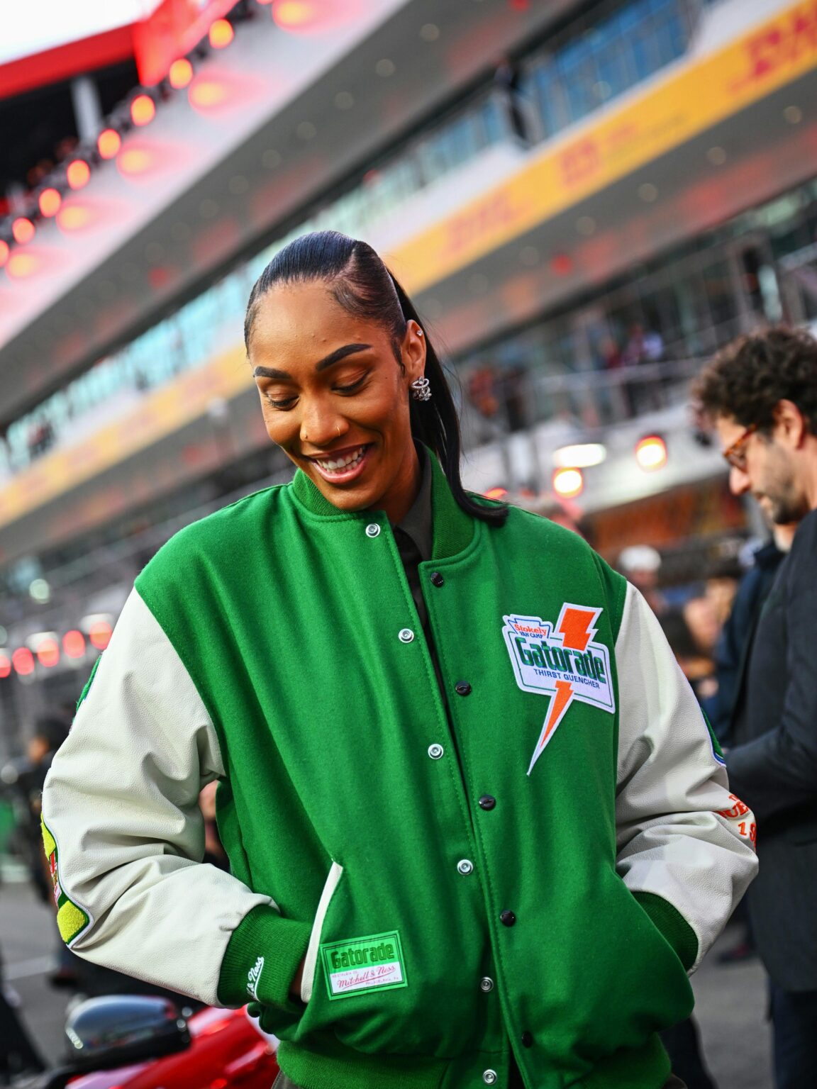 A'ja Wilson at F1 Academy GP in Vegas with Gatorade