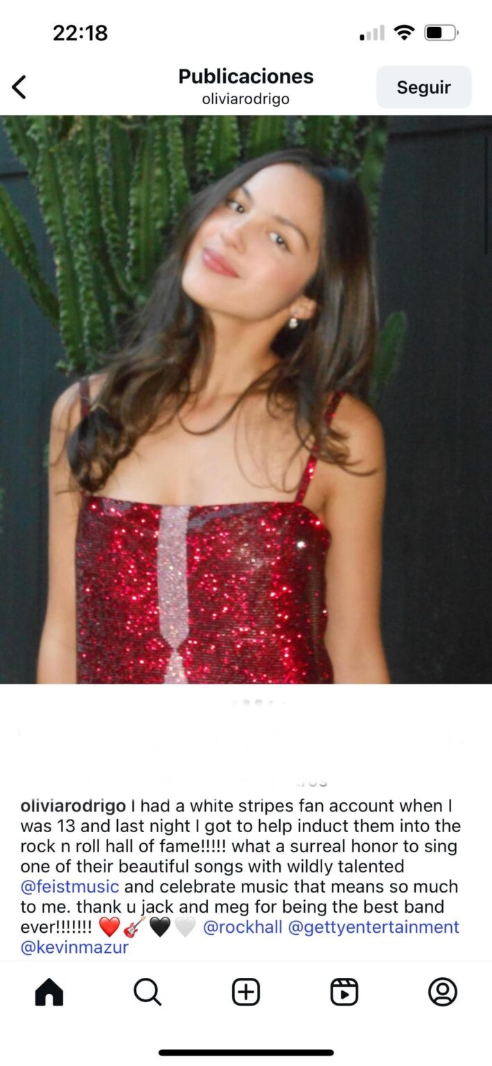 Olivia Rodrigo having a full circle moment as she helped induct The White Stripes to the Rock and Roll Hall of Fame: “I had a white stripes fan account when I was 13 and last night I got to help induct them into the rock n roll hall of fame!!!!!” Olivia Rodrigo having a full circle moment as she helped induct The White Stripes to the Rock and Roll Hall of Fame: “I had a white stripes fan account when I was 13 and last night I got to help induct them into the rock n roll hall of fame!!!!!”
