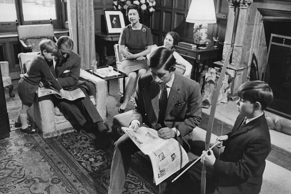 Central Press/Hulton Archive/Getty The royal family relaxing in the drawing room at Sandringham House in 1969.