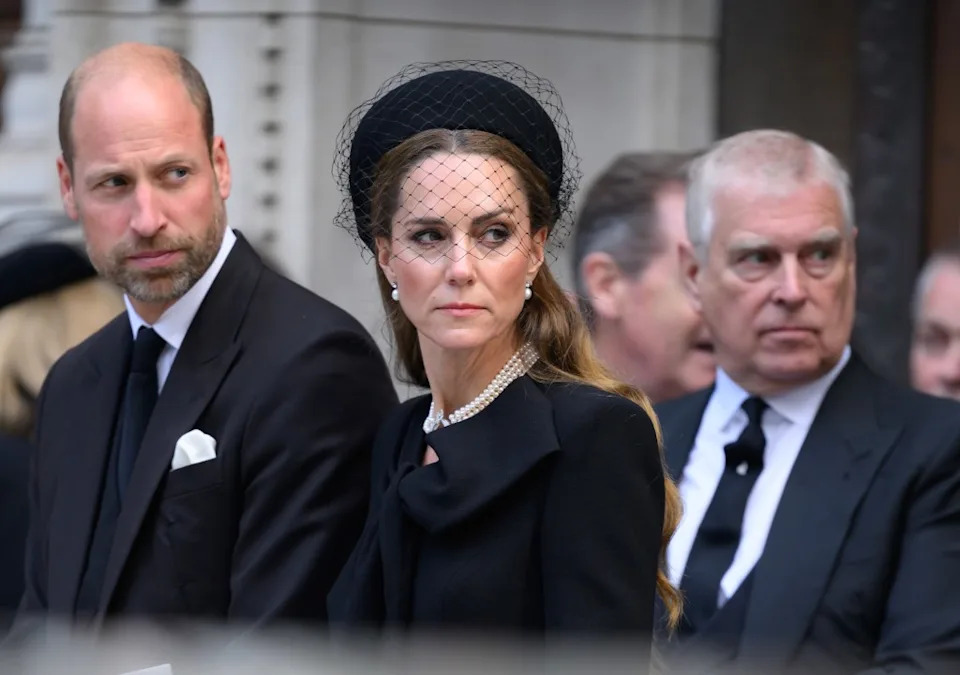 Prince William, Prince of Wales, Andrew, and and Catherine, Princess of Wales in September 2025. WireImage