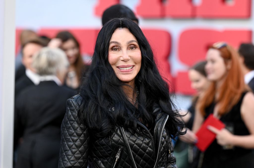Cher at "The Bikeriders" Los Angeles Premiere wearing a leather jacket