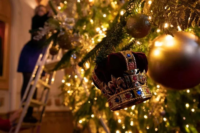 The Christmas tree in St George's Hall at Windsor Castle is an incredible 20ft tall
