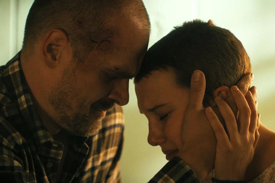 Courtesy of Netflix David Harbour and Millie Bobby Brown on 'Stranger Things'