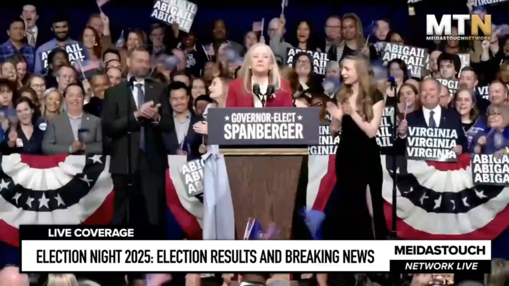 Governor-elect of Virginia Abigail Spanberger calls out her daughter during her victory speech: “I am lucky to be your mother…and you did not clean your room today as you promised me. She’s working on it. If I was working on it, we wouldn’t have won this election.” Governor-elect of Virginia Abigail Spanberger calls out her daughter during her victory speech: "I am lucky to be your mother…and you did not clean your room today as you promised me. She's working on it. If I was working on it, we wouldn't have won this election."