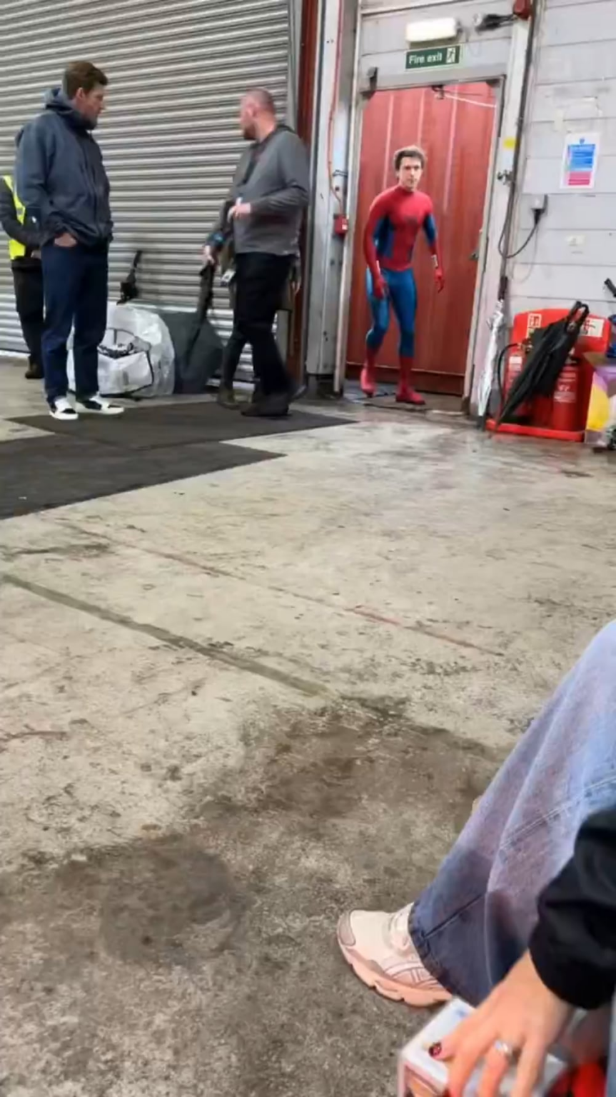 Tom Holland introducing his future wife Zendaya to fans on the set of Spider-Man: Brand New Day