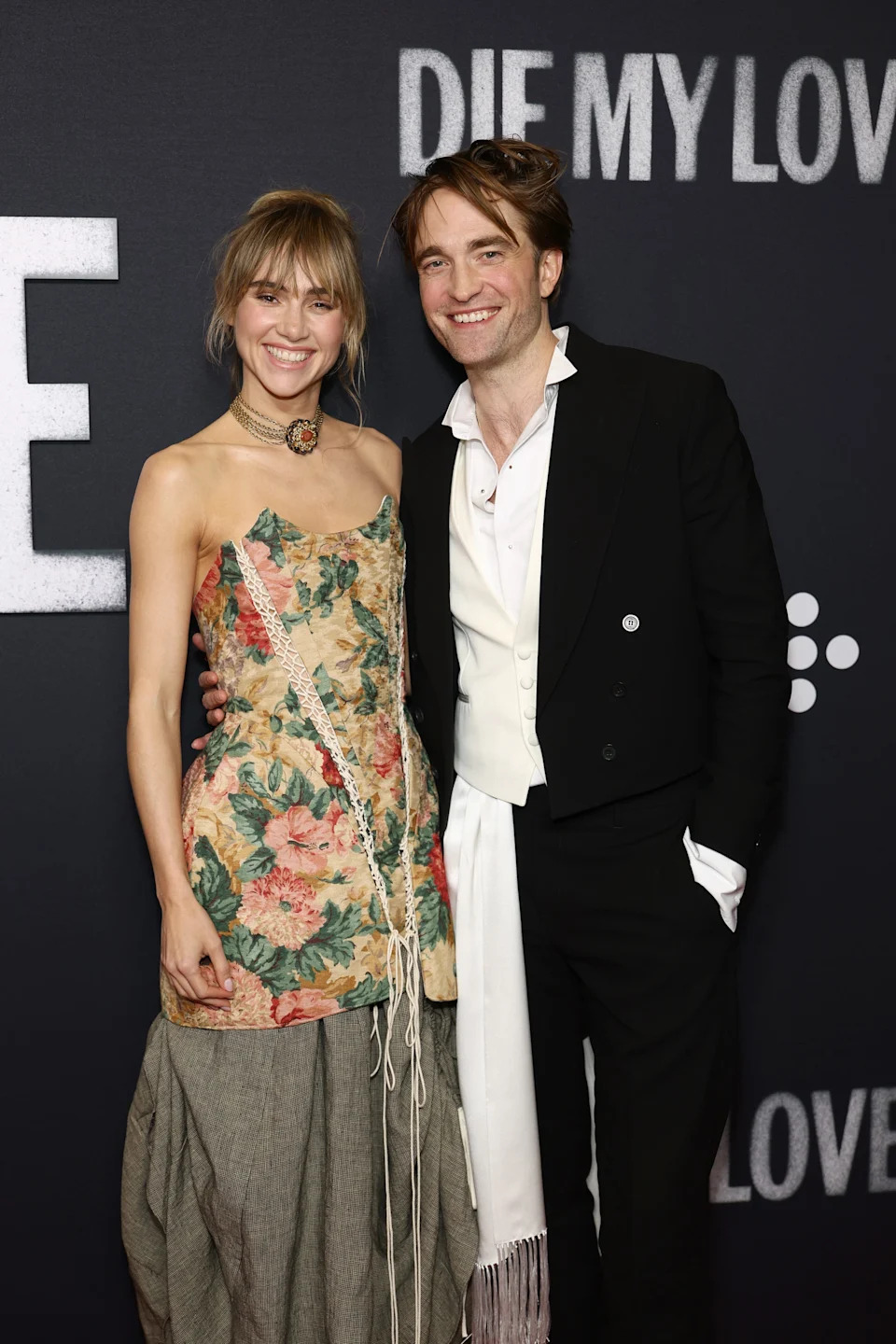 Suki Waterhouse, left, and Robert Pattinson at the New York premiere of "Die My Love" on Nov. 1.