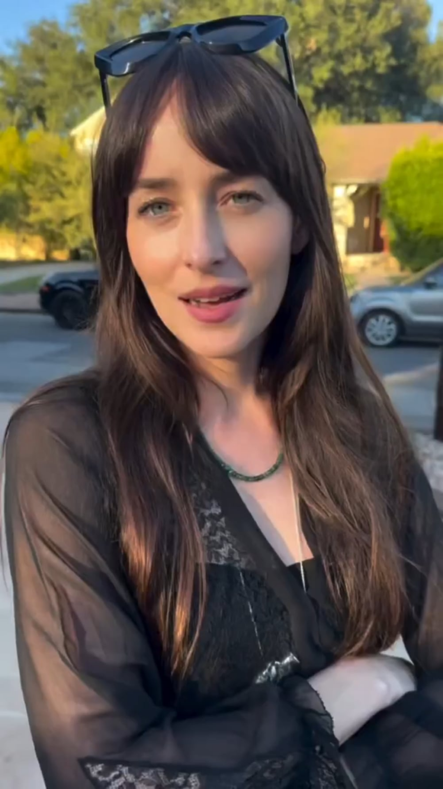 I’m Dakota Johnson dressed as Dakota Johnson and I think that Dakota Johnson is going to get the most drunk tonight. Iconic!