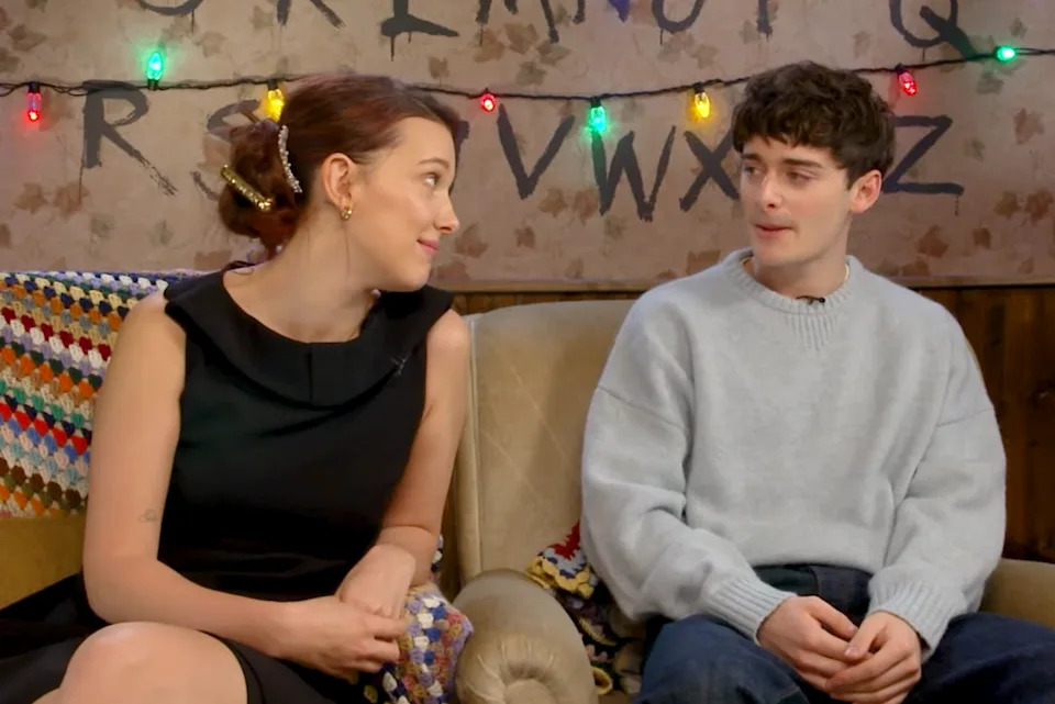 Millie and Noah chatting in an interview
