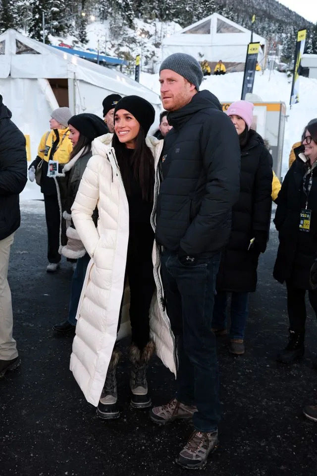 Getty Images Meghan, Duchess of Sussex and Prince Harry, Duke of Sussex seen at the Skeleton Finals on February 10, 2025