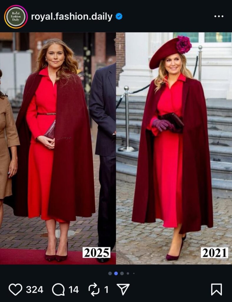 Princess Amalia wears one of mom Queen Maxima’s to a special session of the Dutch legislature