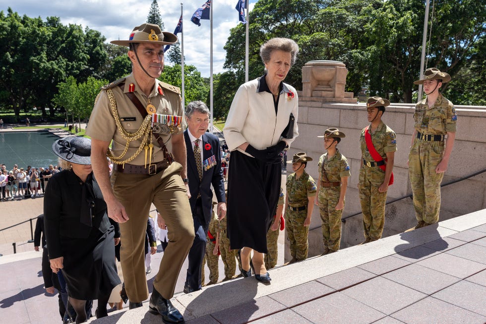 sydney, australia november 9: princess anne, princess royal attends a remembrance service at the anzac memorial in hyde park on her visit to australia, on november 9, 2025 in sydney, australia. princess anne, the princess royal, is undertaking an official visit to australia to engage with community organisations and support causes reflecting her long standing charitable work. her visit includes meetings with local leaders and events highlighting uk–australia connections. (photo by thomas lisson pool/getty images)
