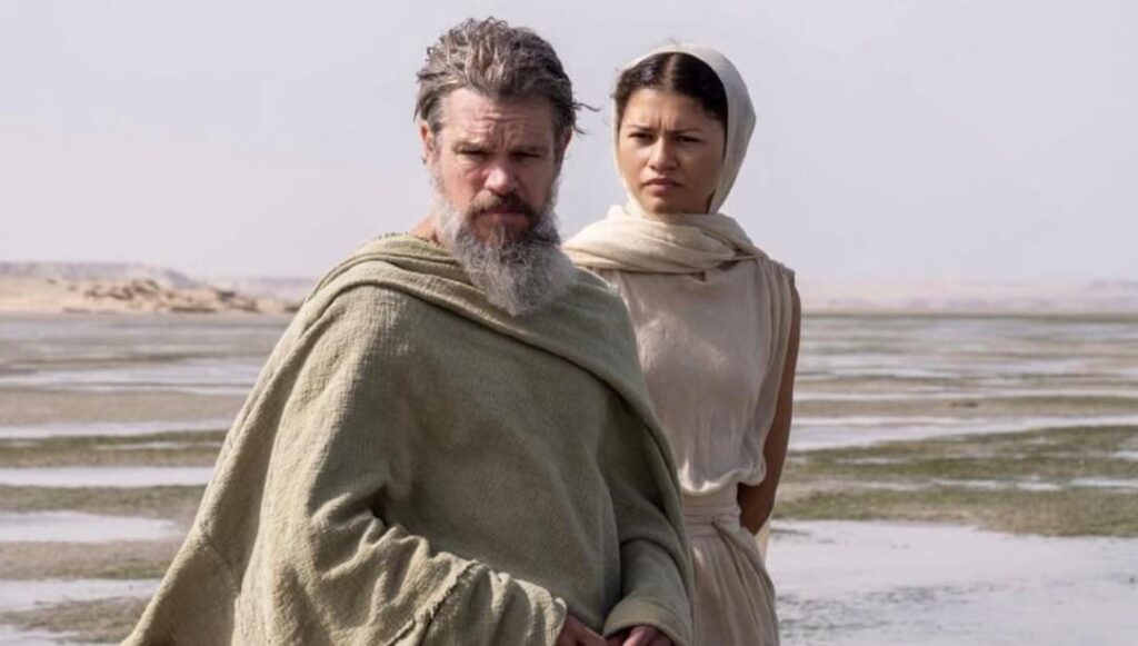New photos of Zendaya, Robert Pattinson, and John Leguizamo as Athena, Antinous and Eumaeus in Christopher Nolan’s The Odyssey via Empire Magazine