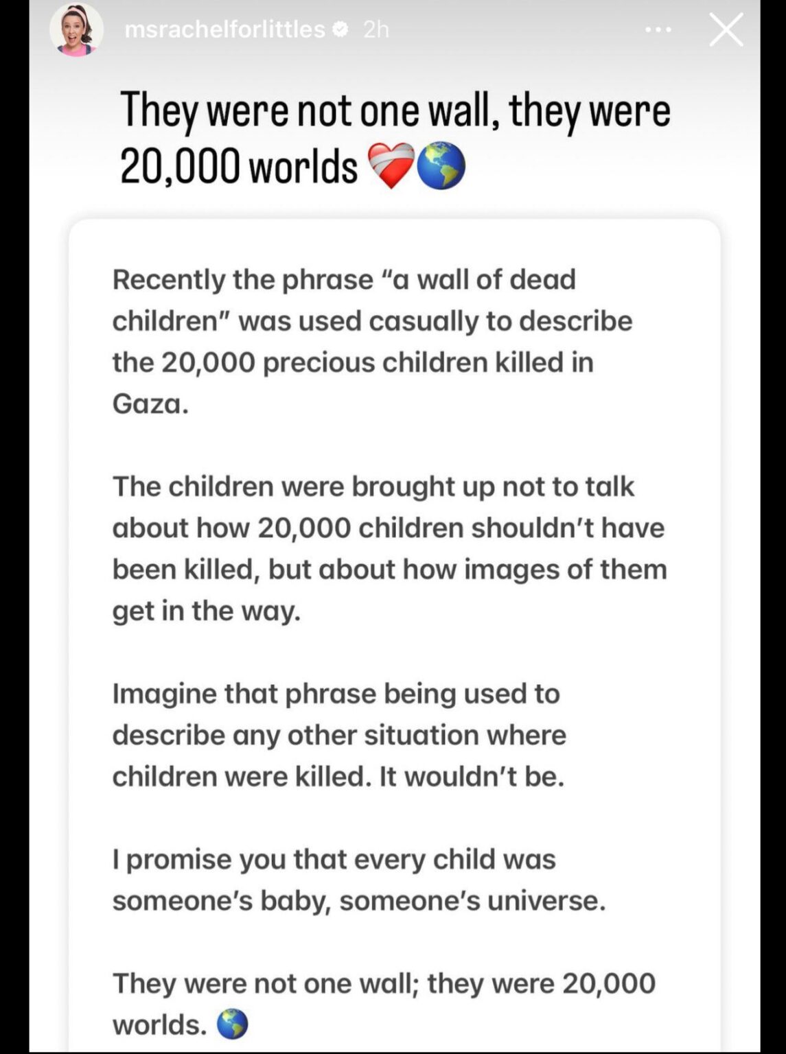 Ms Rachel responds to former Obama speechwriter Sarah Hurwitz referring to the 20,000+ murdered Palestinian children in Gaza as “a wall of dead children”