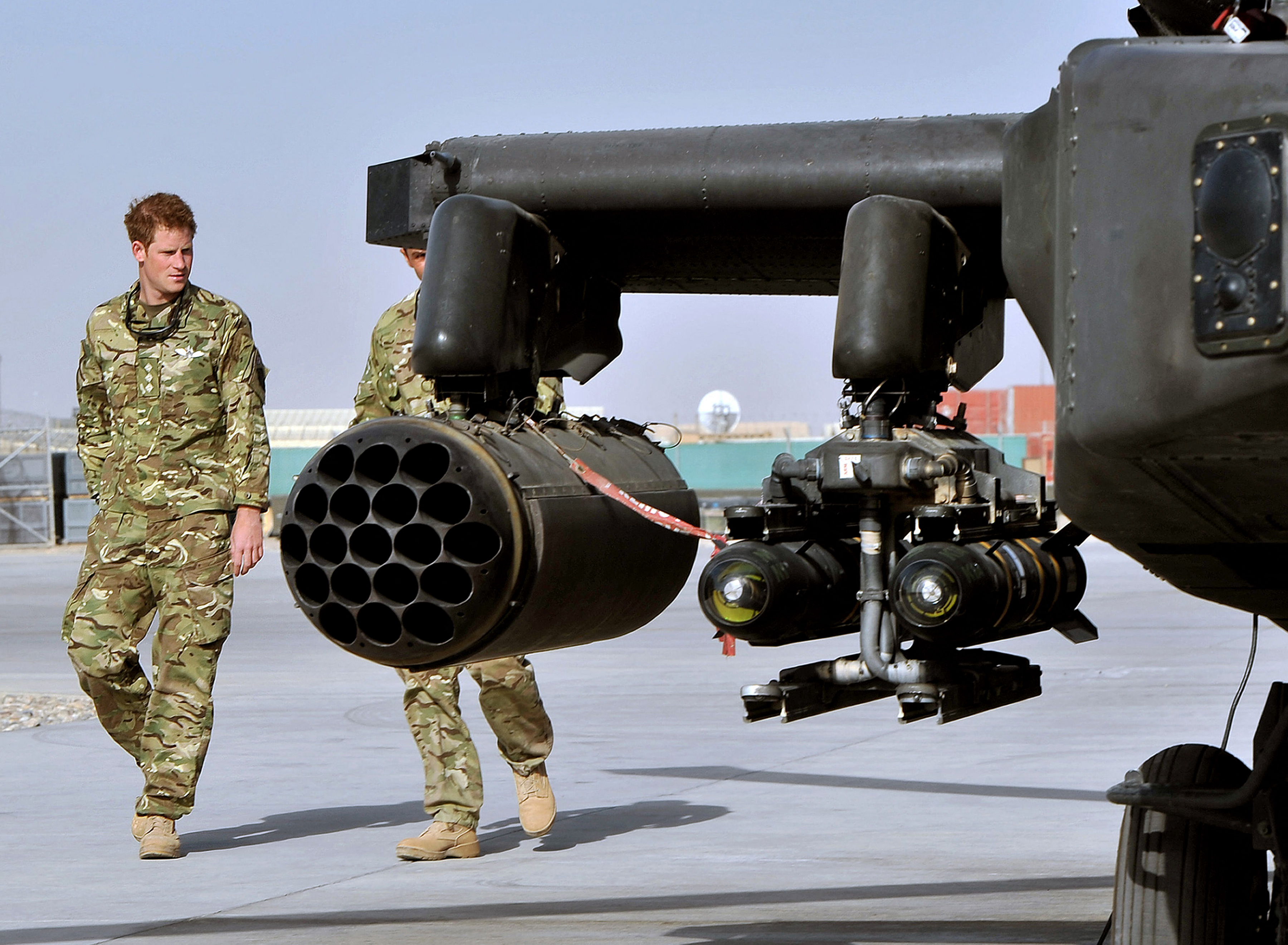 Prince Harry during his army service as an apache helicopter pilot