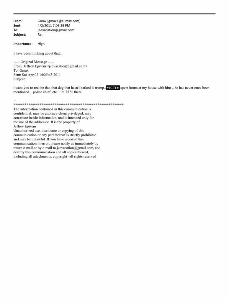 House Democrats have released emails in which Jeffrey Epstein claimed that Donald Trump was aware of his criminal behavior and had “spent hours at my house” with one of the victims.