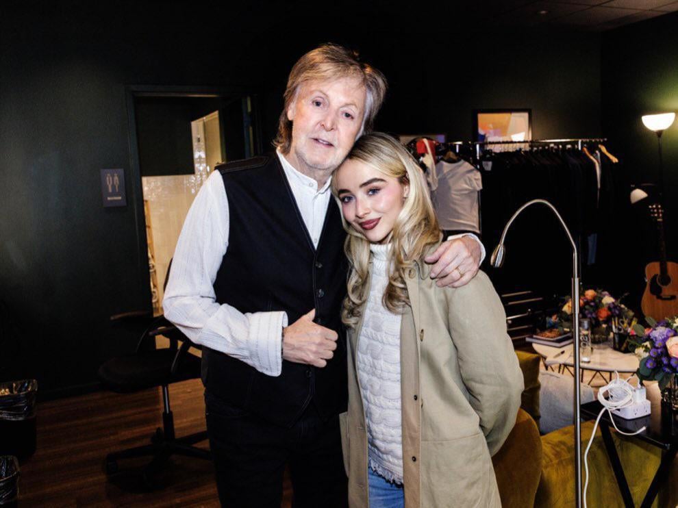 Sabrina Carpenter and Paul McCartney at his show in Nashville