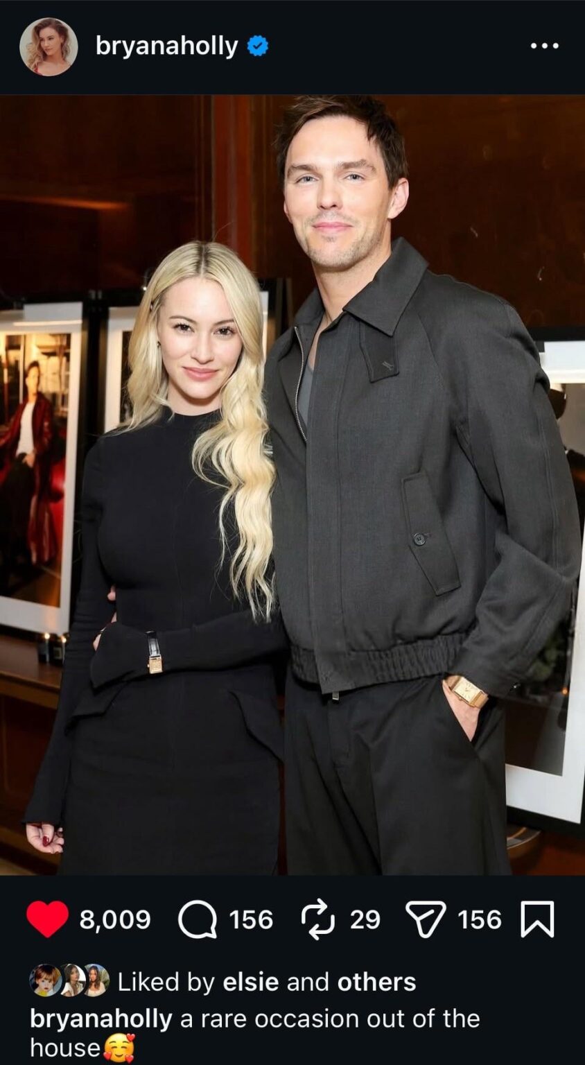 Bryana Holly Hoult and Nicholas Hoult attend Flaunt & Jaeger-LeCoultre Celebrate Flaunt's 200th Issue