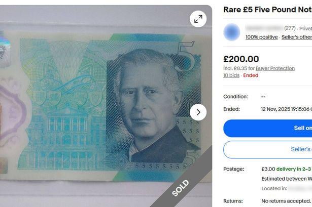 Rare King Charles III £5 note sells for nearly 40 times its value due to misprint