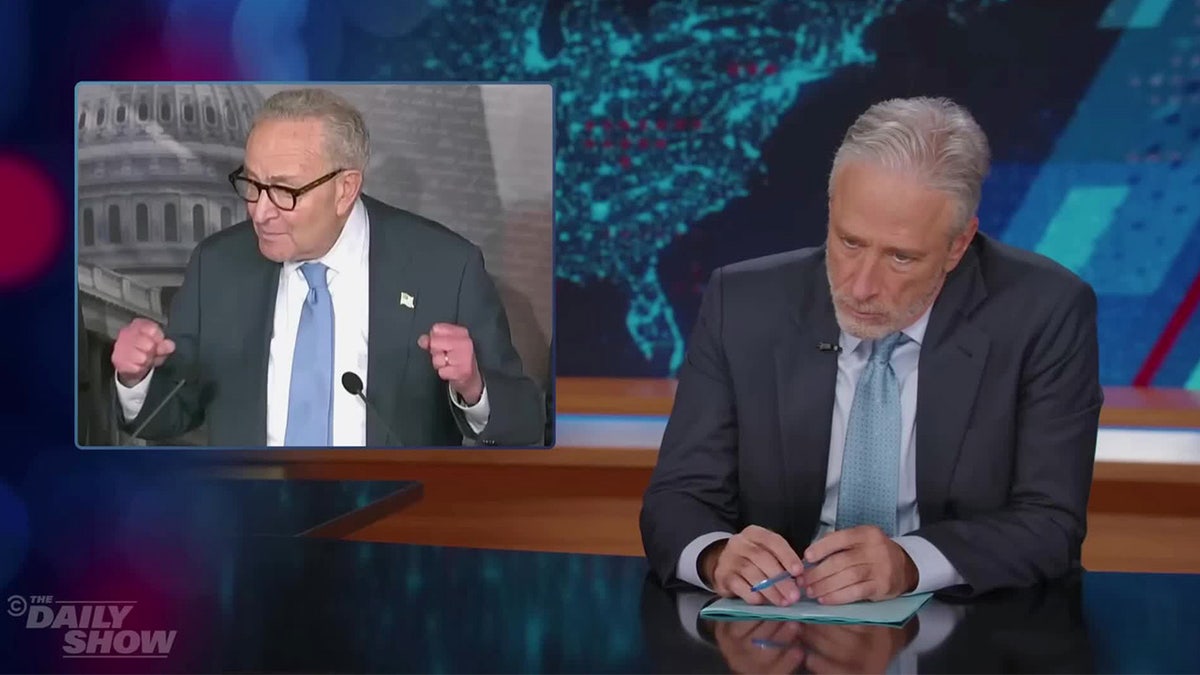 Jon Stewart and Chuck Schumer
