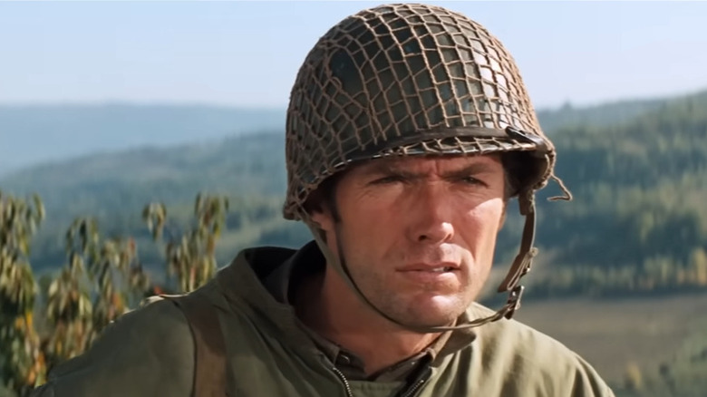 Kelly (Clint Eastwood) looking off into the distance in Kelly's Heroes