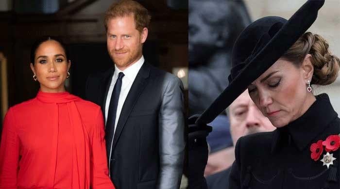 Meghan Markle shares Harry's battle ground video after Kate's tribute to veterans