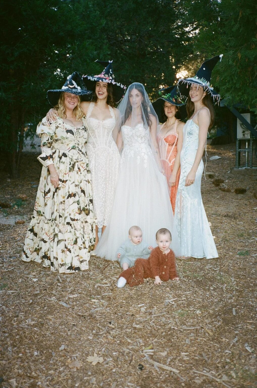 Rainey Qualley and photographer Anthony Wilson got married in a Halloween-themed wedding. Her bridesmaids, including sister Margaret Qualley, dressed up as witches, while her mom, Andie MacDowell, dressed up as a crow, and her father, Paul Qualley, dressed up as a skeleton.