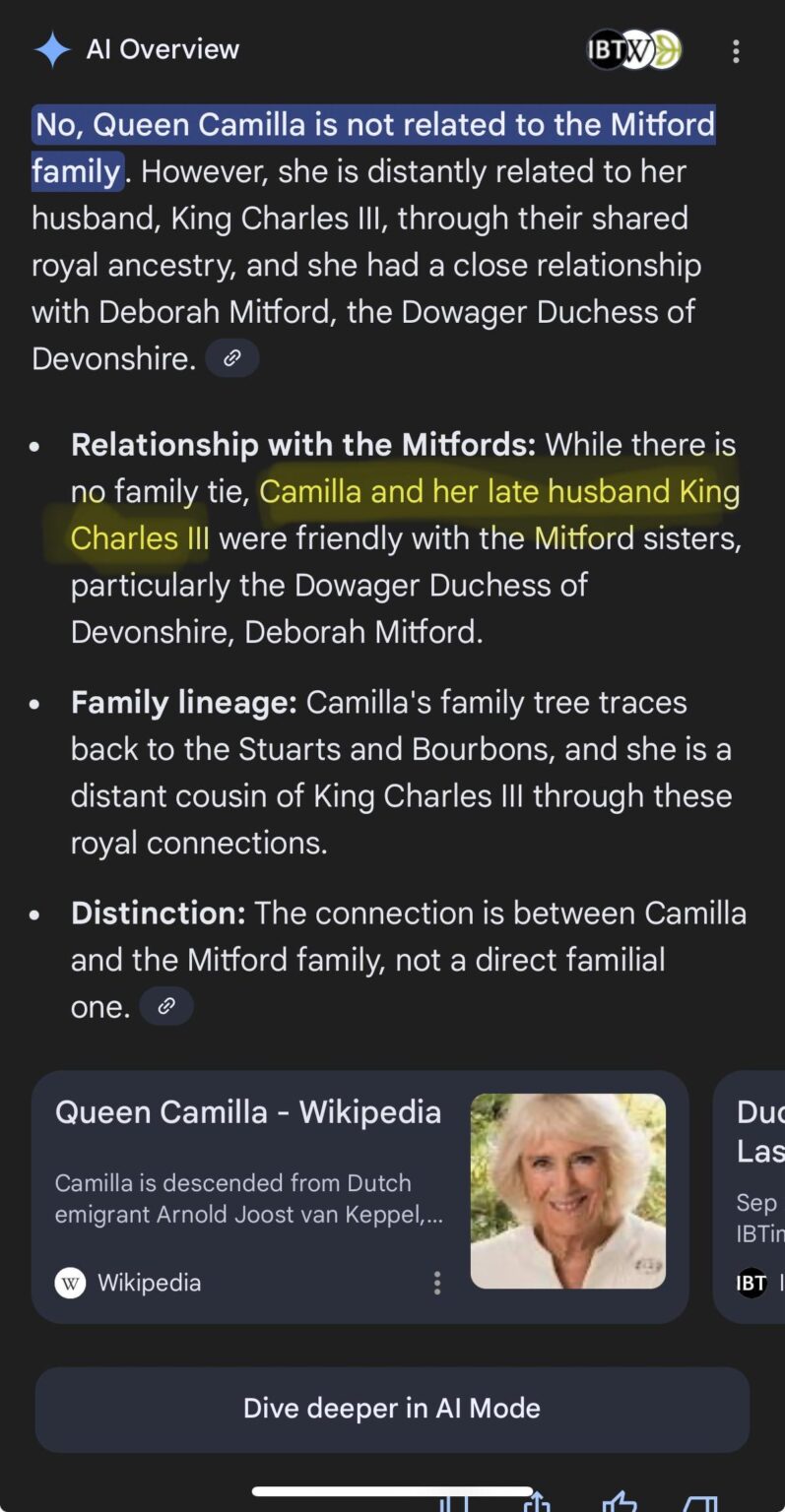 What an odd choice of words from AI (see yellow highlight)