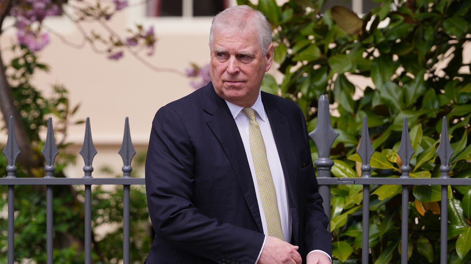 WINDSOR, ENGLAND - APRIL 20: Prince Andrew, Duke of York, looks round as he leaves after attending the Easter Matins Service at St. George's Chapel, Windsor Castle on April 20, 2025 in Windsor, England. (Photo by Kirsty Wigglesworth - WPA Pool/Getty Images)