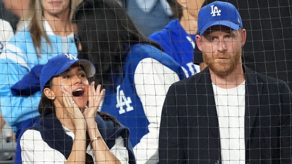 Meghan Markle and Prince Harry at Dodger's match