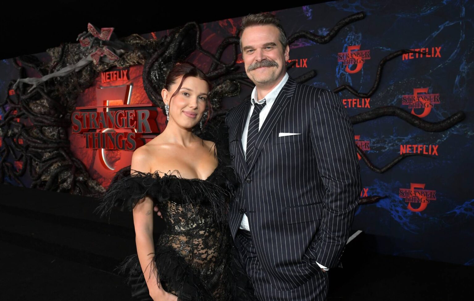 Millie Bobby Brown and David Harbour reunite following ‘Stranger Things’ bullying accusations Millie Bobby Brown and David Harbour reunite following 'Stranger Things' bullying accusations