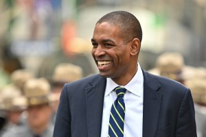 NEW YORK, NEW YORK - MARCH 17: New York Lieutenant Governor Antonio Delgado participates in the St. Patrick’s Day parade on March 17, 2023 in New York City. The annual New York City St. Patrick's Day Parade is known as the world’s largest parade and began in 1762. Dozens of bands, performers, politicians, and other groups made their way up Fifth Avenue in a celebration of Irish heritage. (Photo by Alexi Rosenfeld/Getty Images)