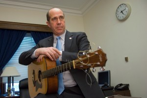 UNITED STATES - FEBRUARY 14: Rep. John Hall, D-N.Y., speaks to Roll Call in his Capitol hill office on Feb. 14, 2007. (Photo By Bill Clark/Roll Call/Getty Images)