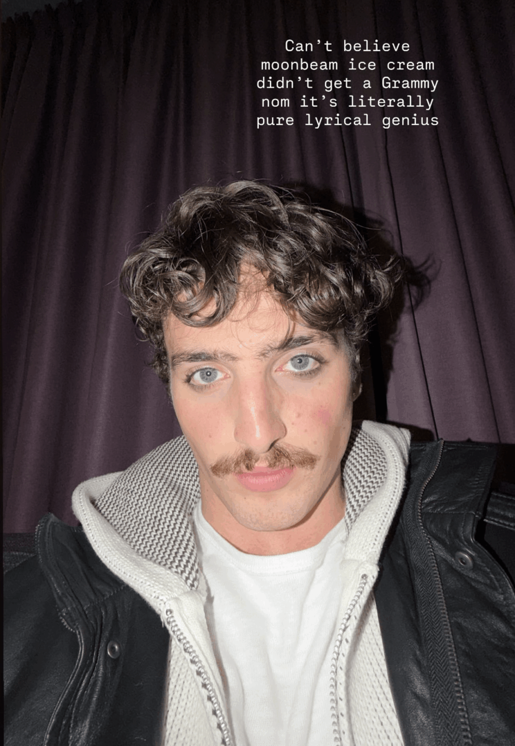Benson Boone posts about not receiving any Grammy nominations: "Can't believe moonbeam ice cream didn't get a Grammy nom it's literally pure lyrical genius"