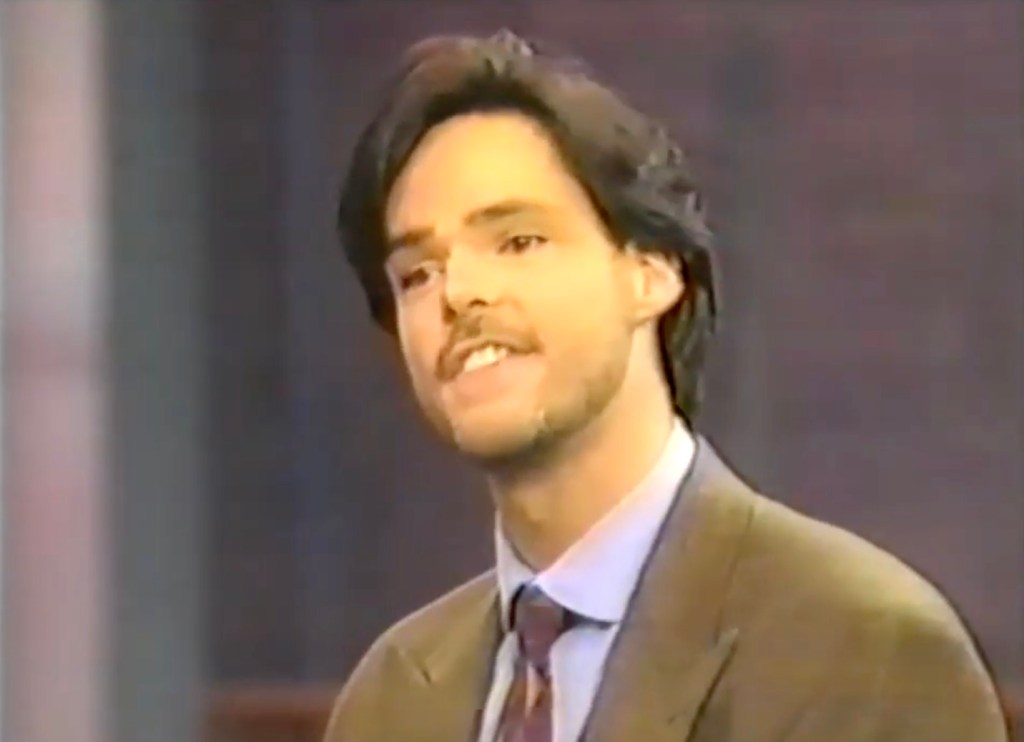 Christopher Jon Hopkins, Oprah Winfrey's makeup artist, speaking.